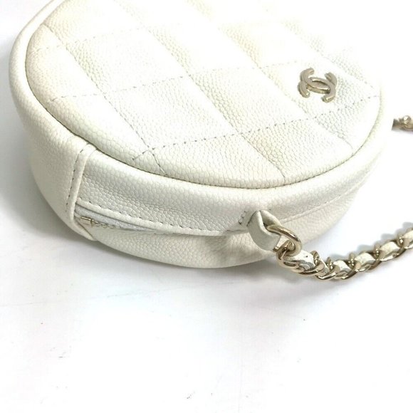AUTHENTIC CHANEL CC Mark Pochette Matelasse Quilted Round Chain Bag - Picture 4 of 13